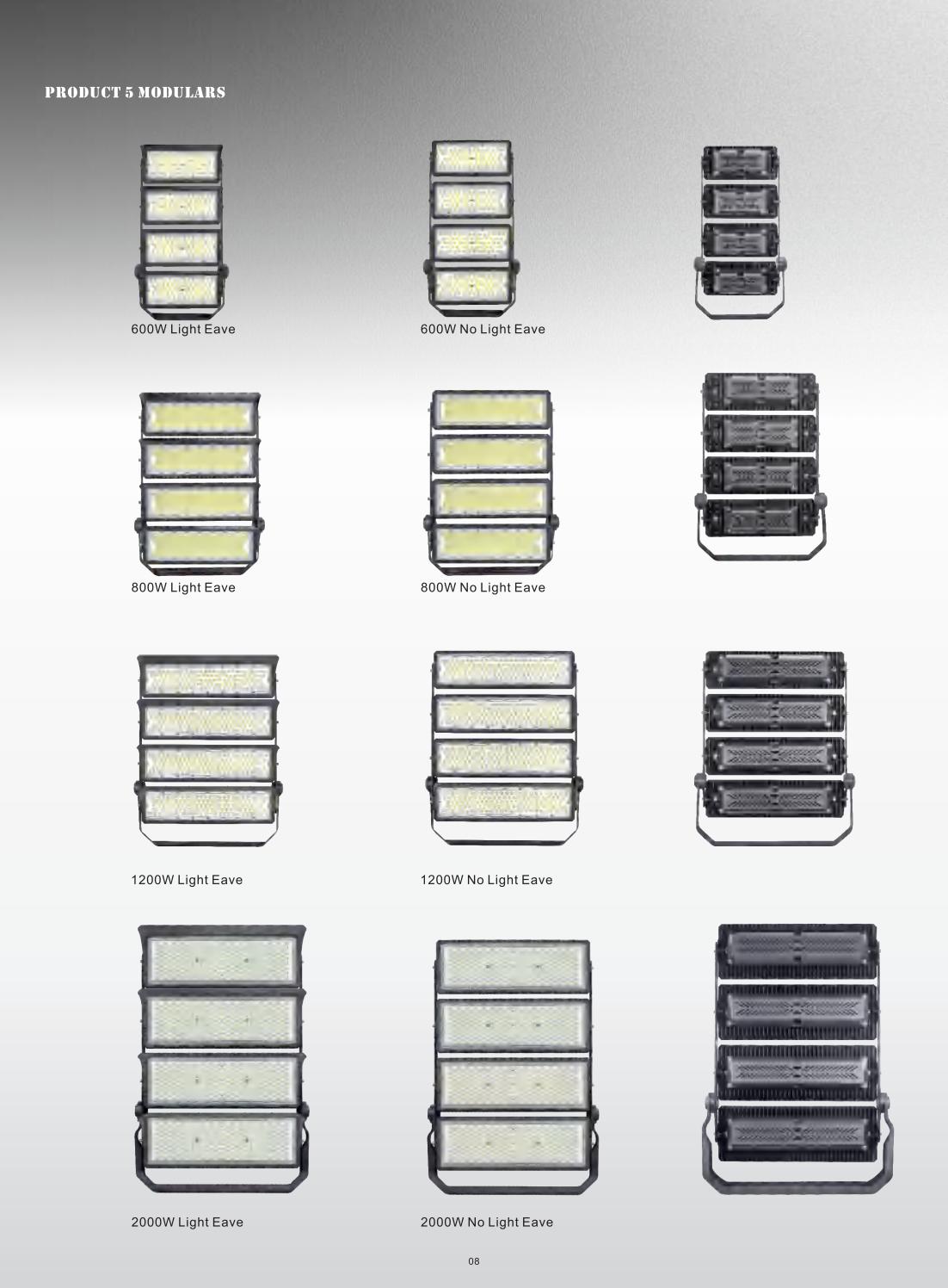 Large power modular outdoor lamp 