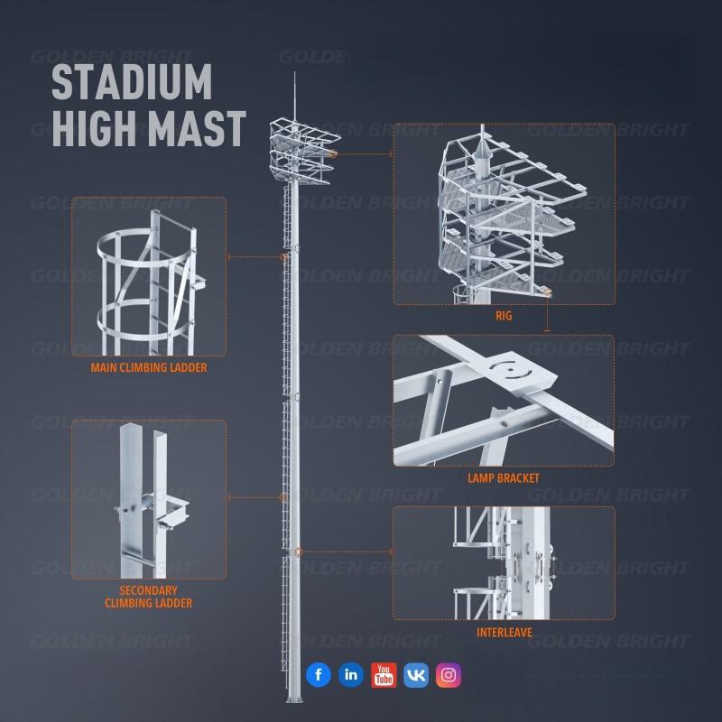 Anti Glare Stadium High Mast Light For Soccer Tennis Court