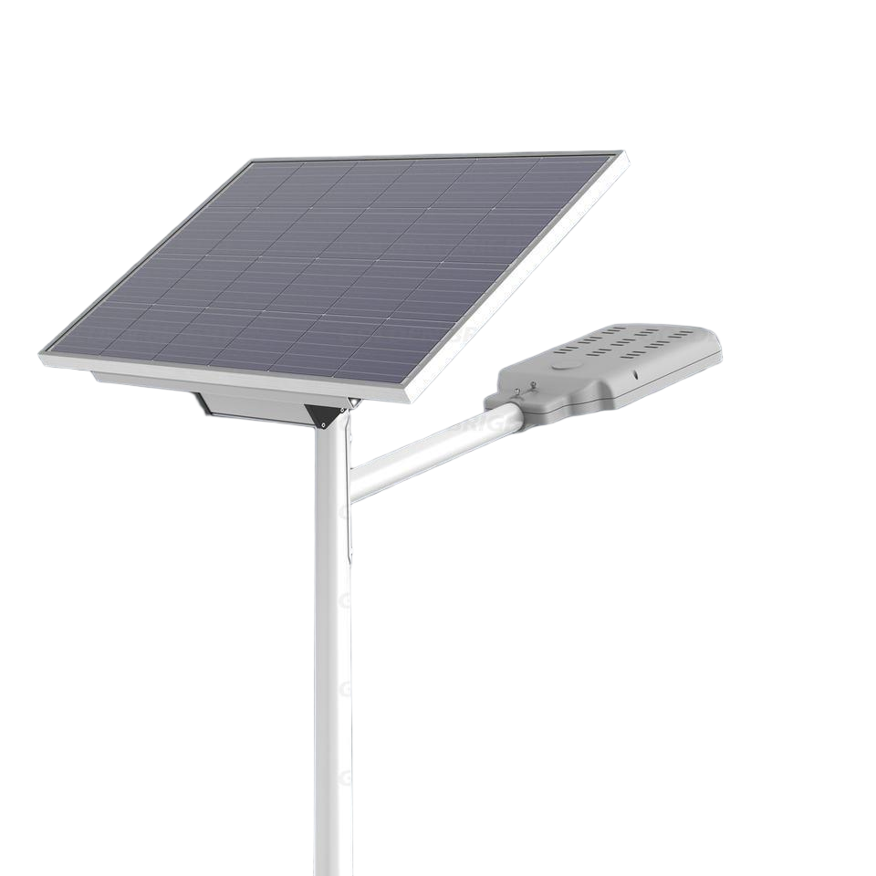 Separated solar street light for highway