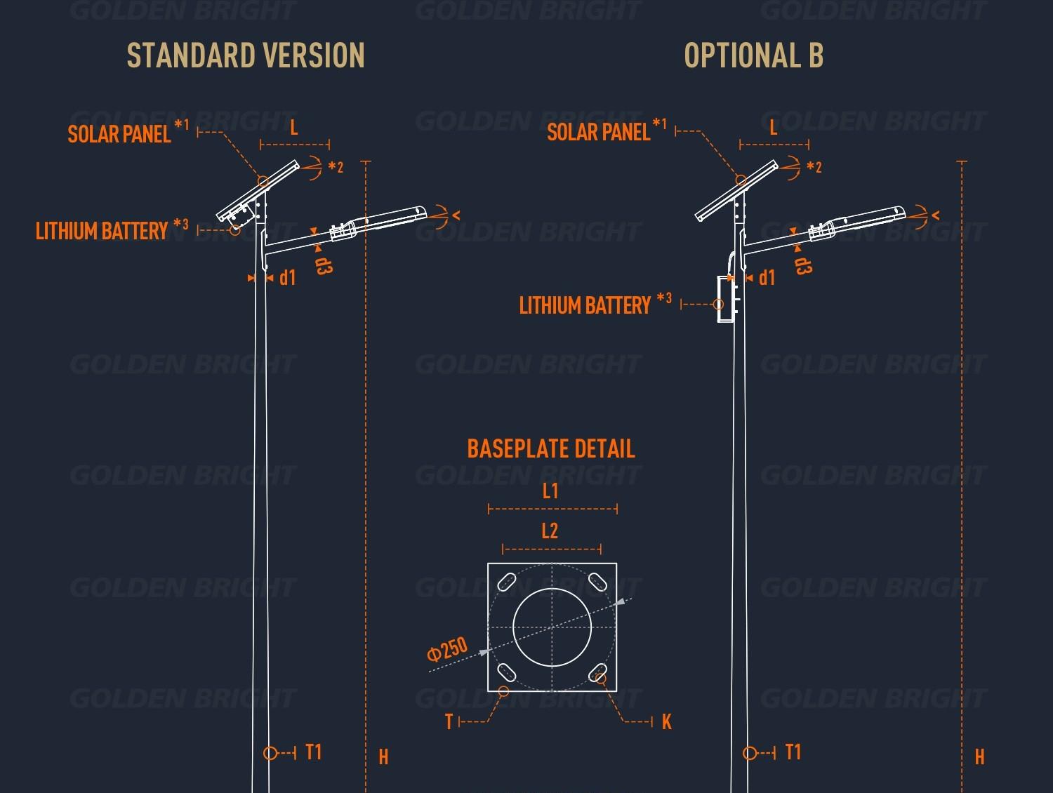 Factory road split solar light 