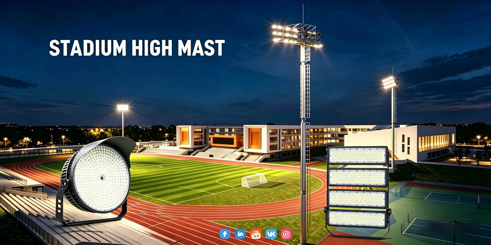 High-Power Modular LED Stadium Floodlight