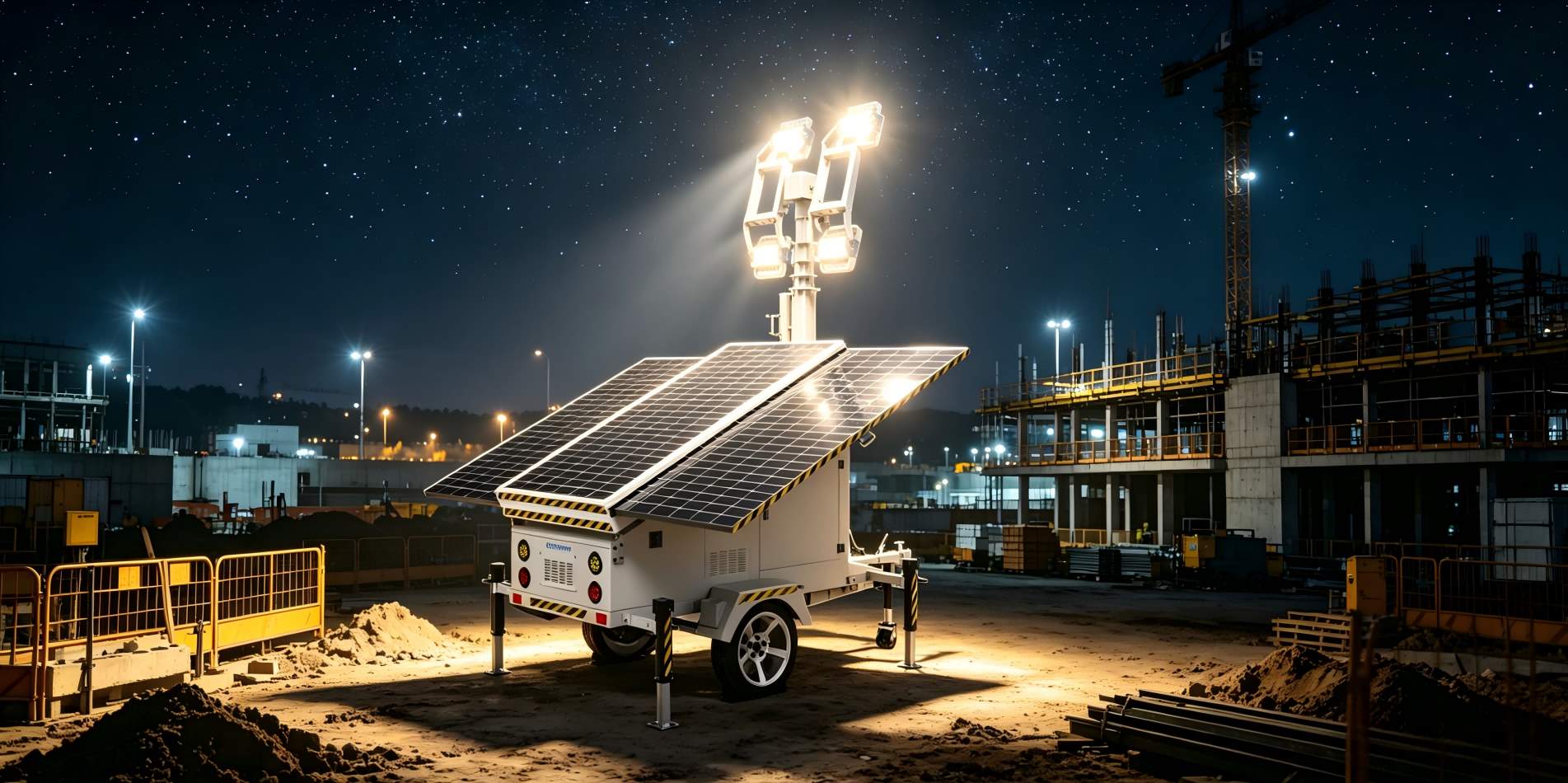Diesel-Free Mobile Solar Lighting Tower