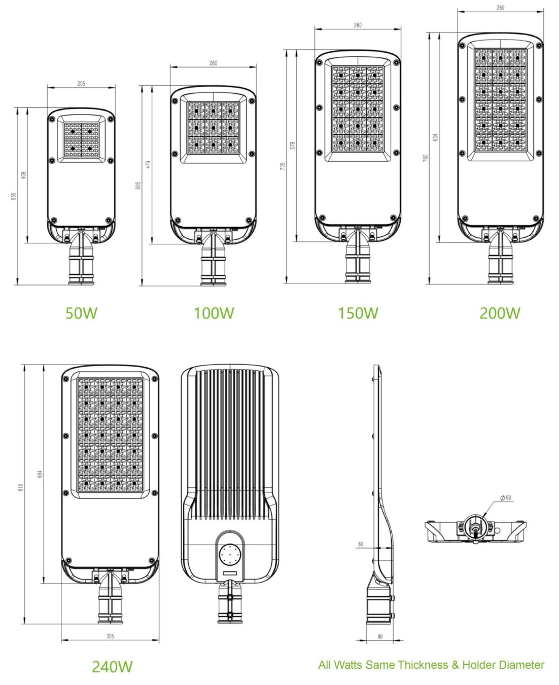 Detailed size specification diagram Detailed size specification diagram