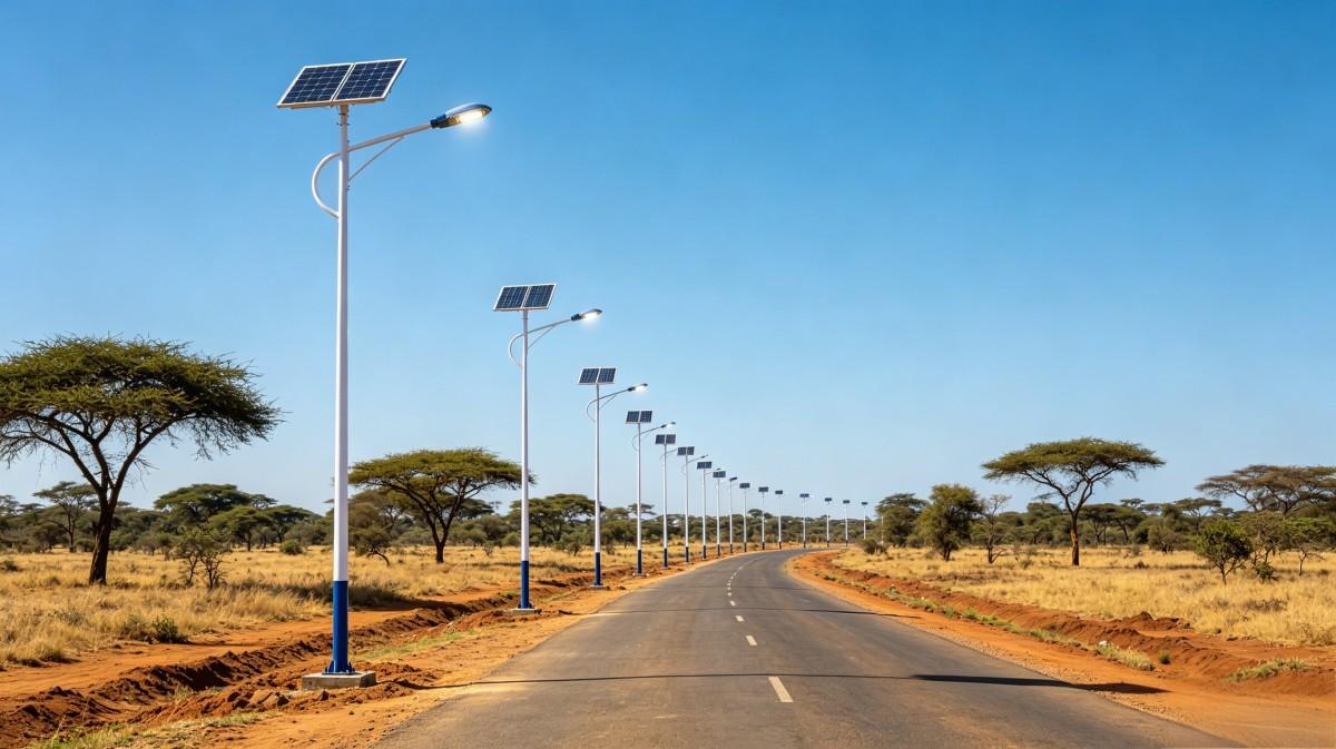 On-site photo of solar street light project in Kisumu, Kenya On-site photo of solar street light project in Kisumu, Kenya