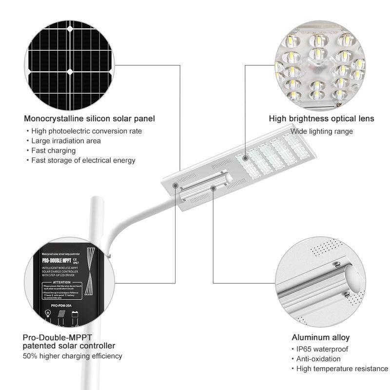 Close-up of integrated die-cast aluminum lamp body with anti-salt corrosion finish, XCPB 60W street light