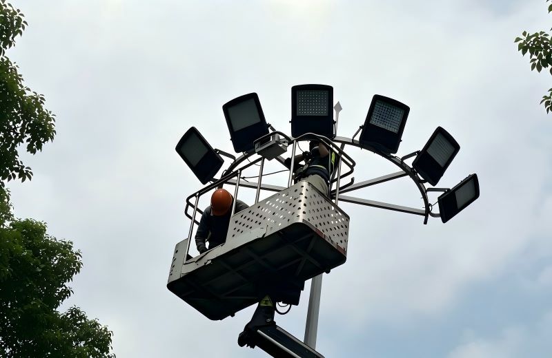 7-A-Side Football Pitch LED Lighting Renovation (400W LED Replace 800W MH Lamps)
