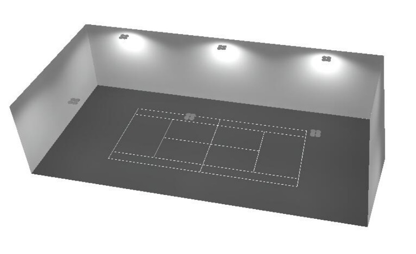 4.indoor tennis court group cluster lighting layout 3D render gym ceiling lamp arrangement 4.indoor tennis court group cluster lighting layout 3D render gym ceiling lamp arrangement